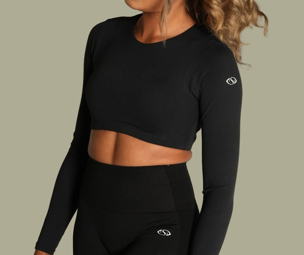 Gym/Yoga Cropped Long Sleeve Top