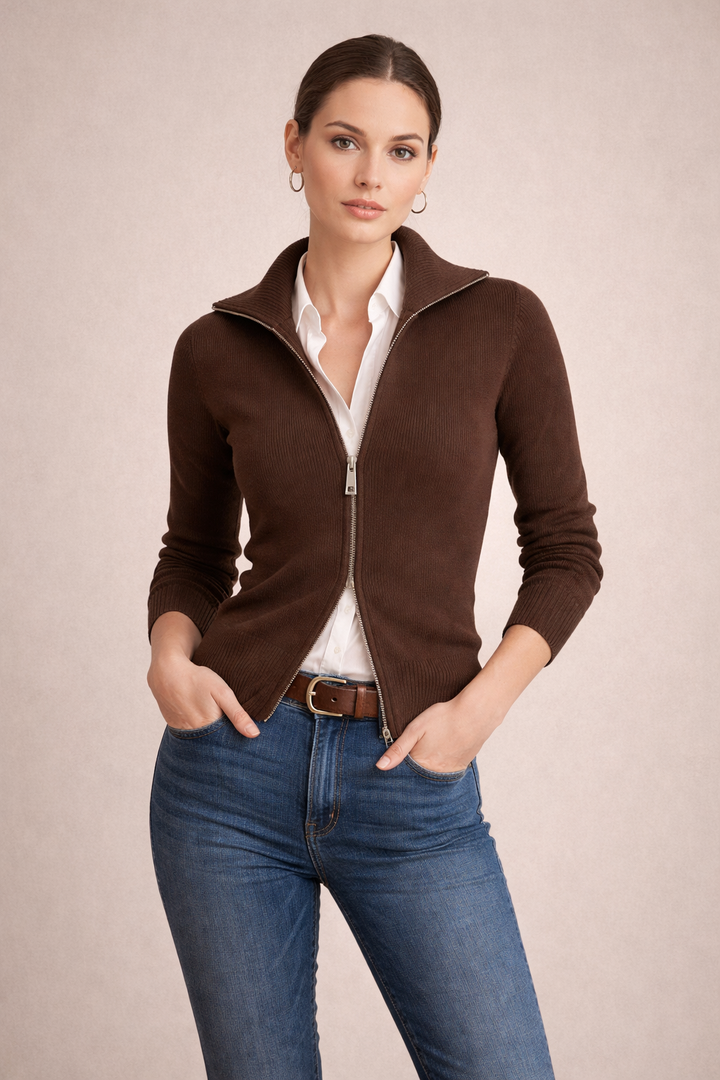 Elegant Zip up Cardigan