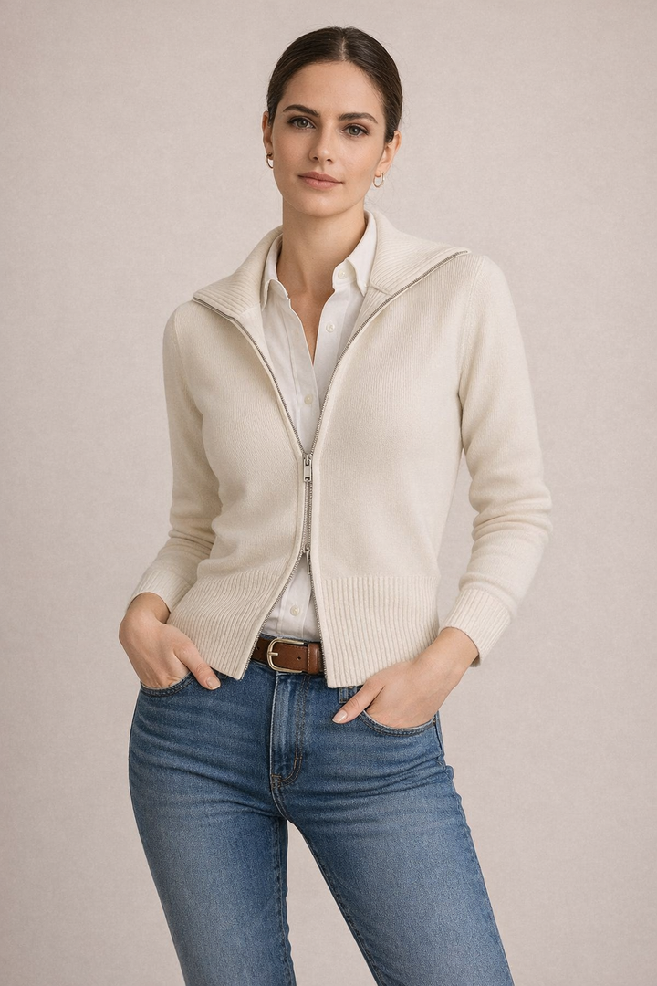 Elegant Zip up Cardigan