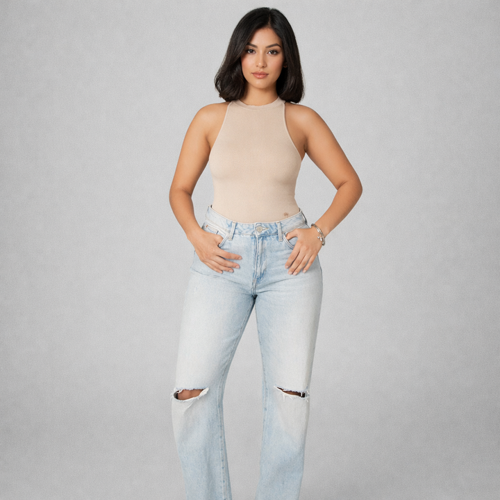 Sexy High Neck Body-Shaping Top