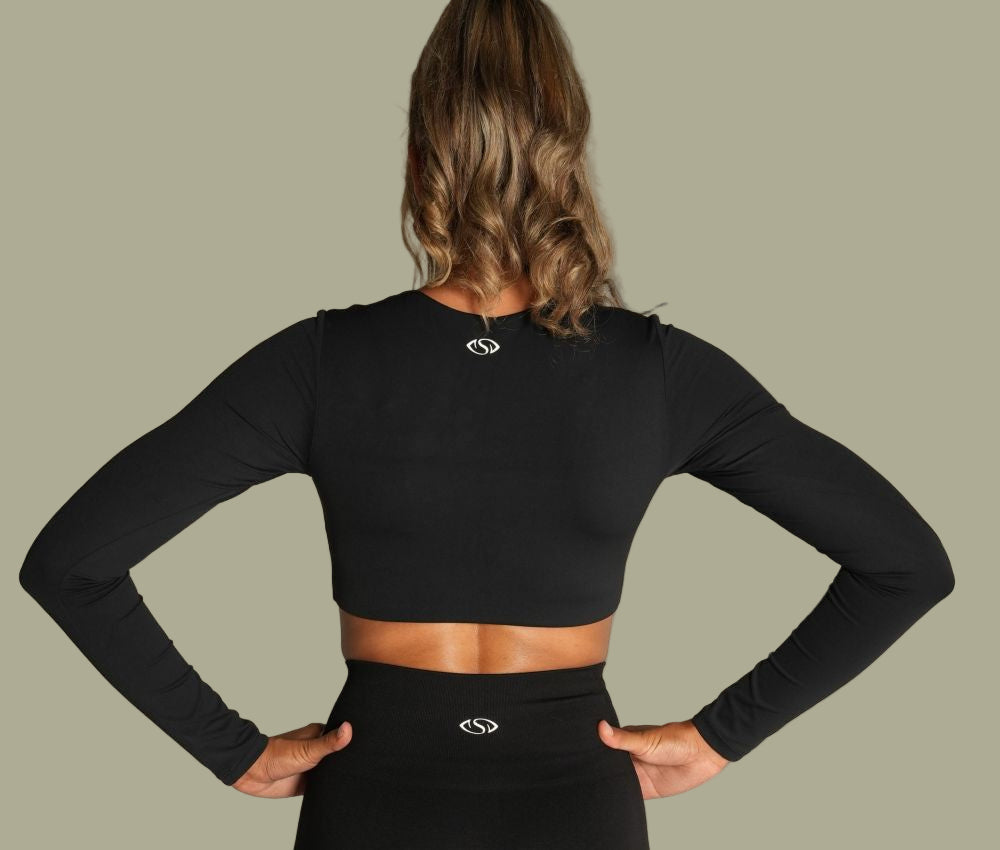 Gym/Yoga Cropped Long Sleeve Top