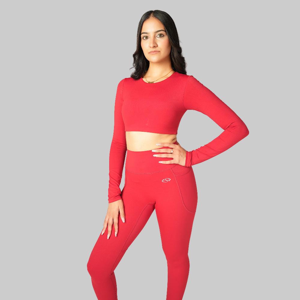 Gym/Yoga Cropped Long Sleeve Top