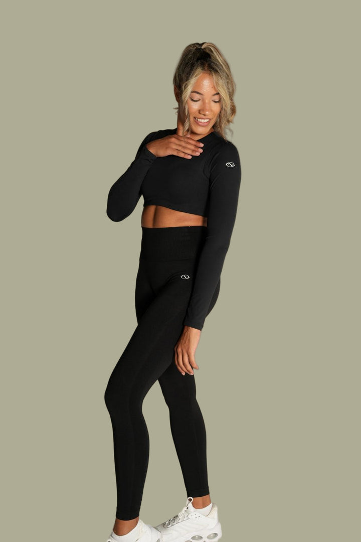Gym/Yoga Cropped Long Sleeve Top