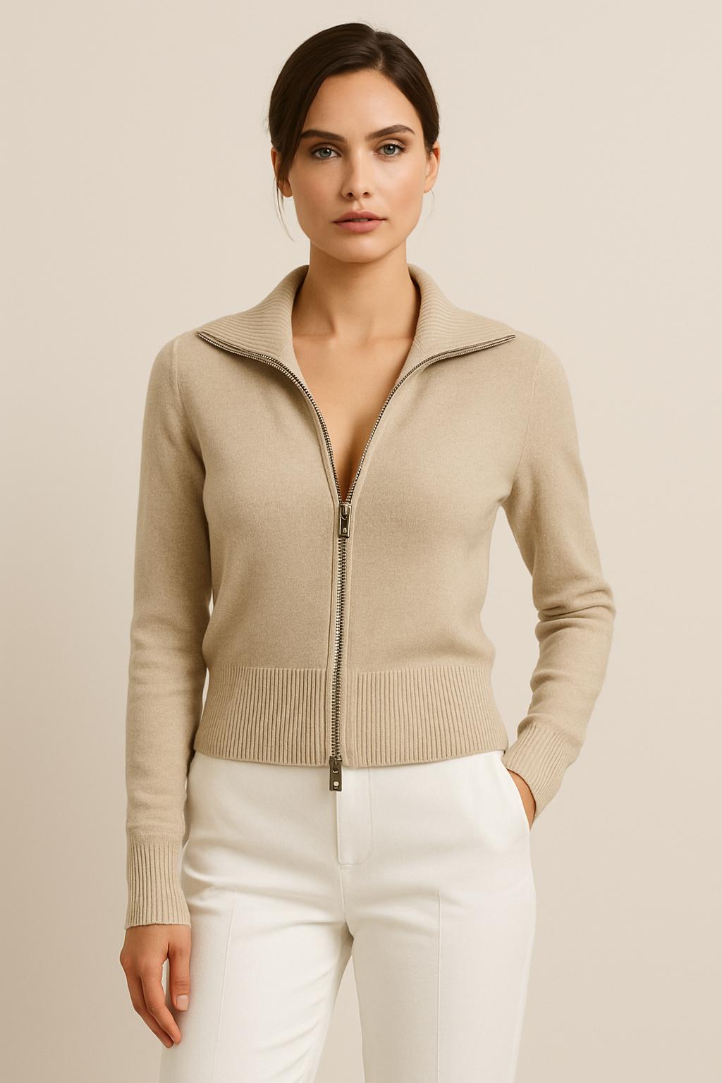 Elegant Zip up Cardigan