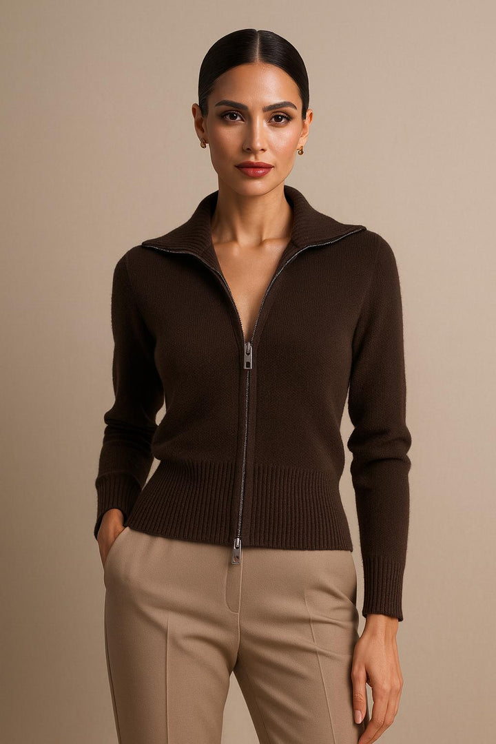Elegant Zip up Cardigan