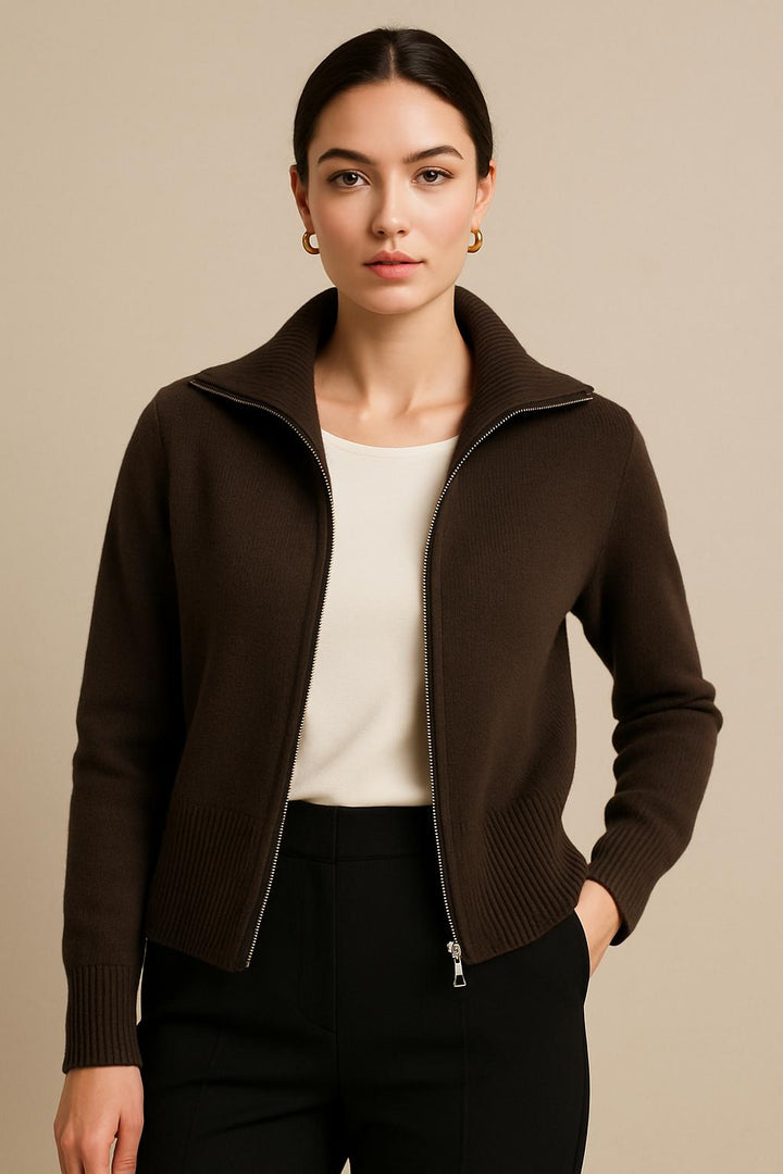 Elegant Zip up Cardigan