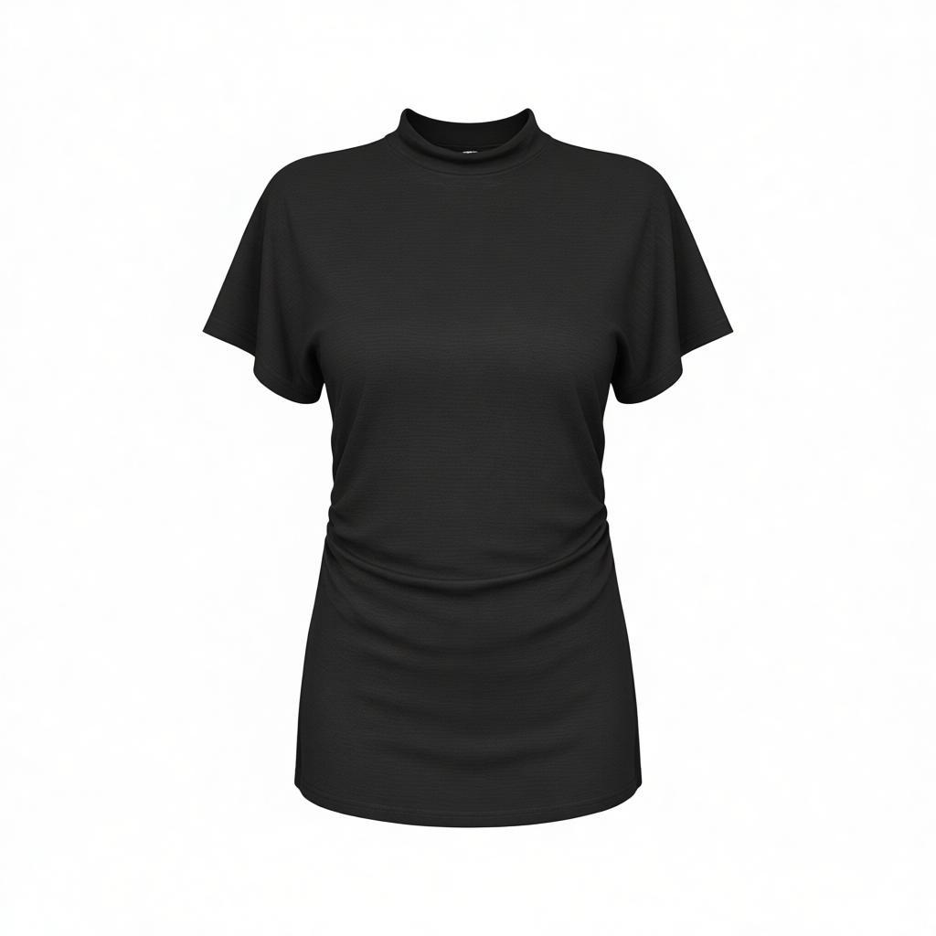 Soft Drape Top with Statement Pendant Necklace